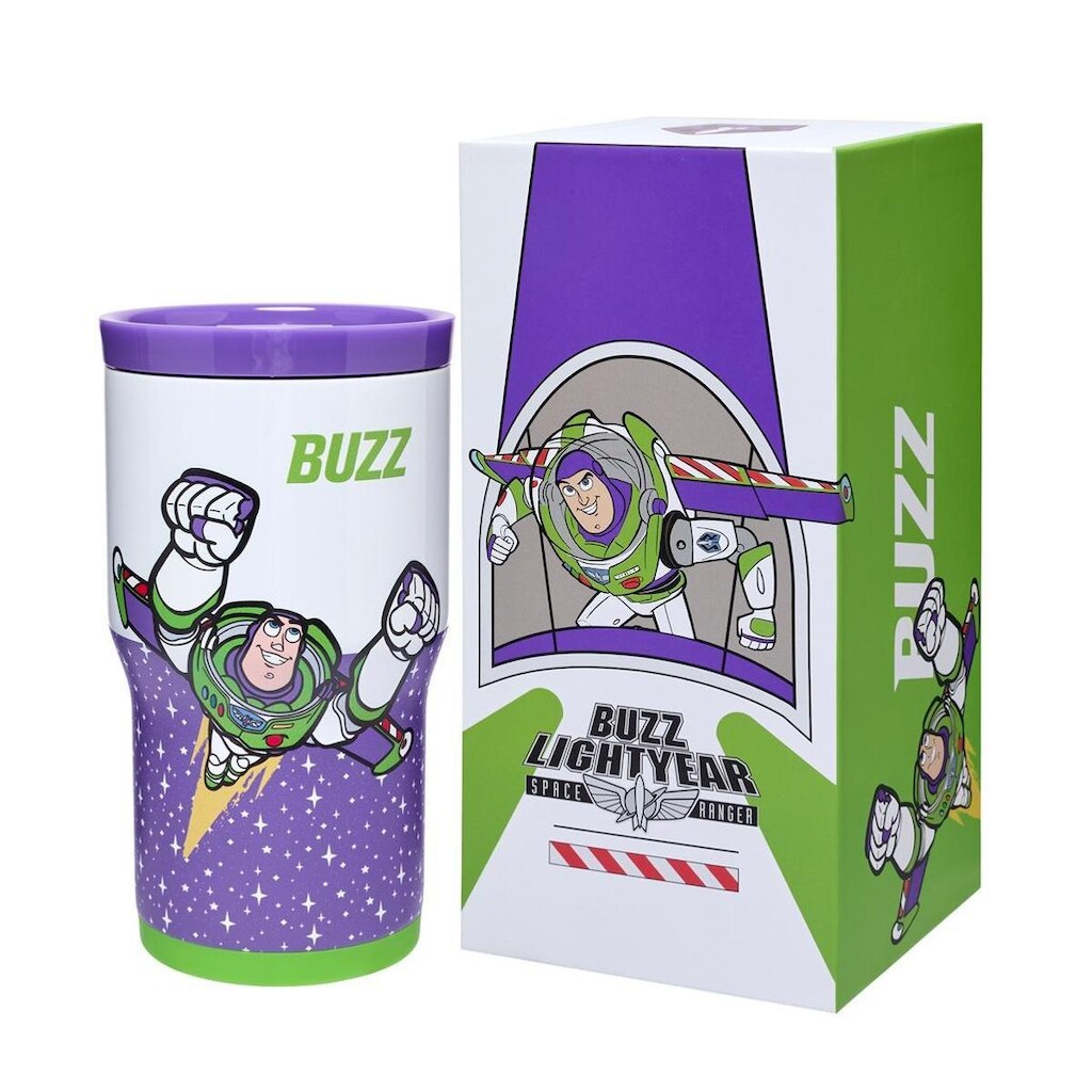 Copo Térmico Buzz Lightyear Toy Story 532ML Inox com Canudo - Bebidas Quentes/Fria