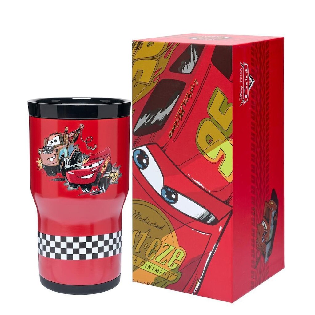 Copo Térmico Carros Relâmpago McQueen 532ML Inox com Canudo - Bebidas Quentes/Fria