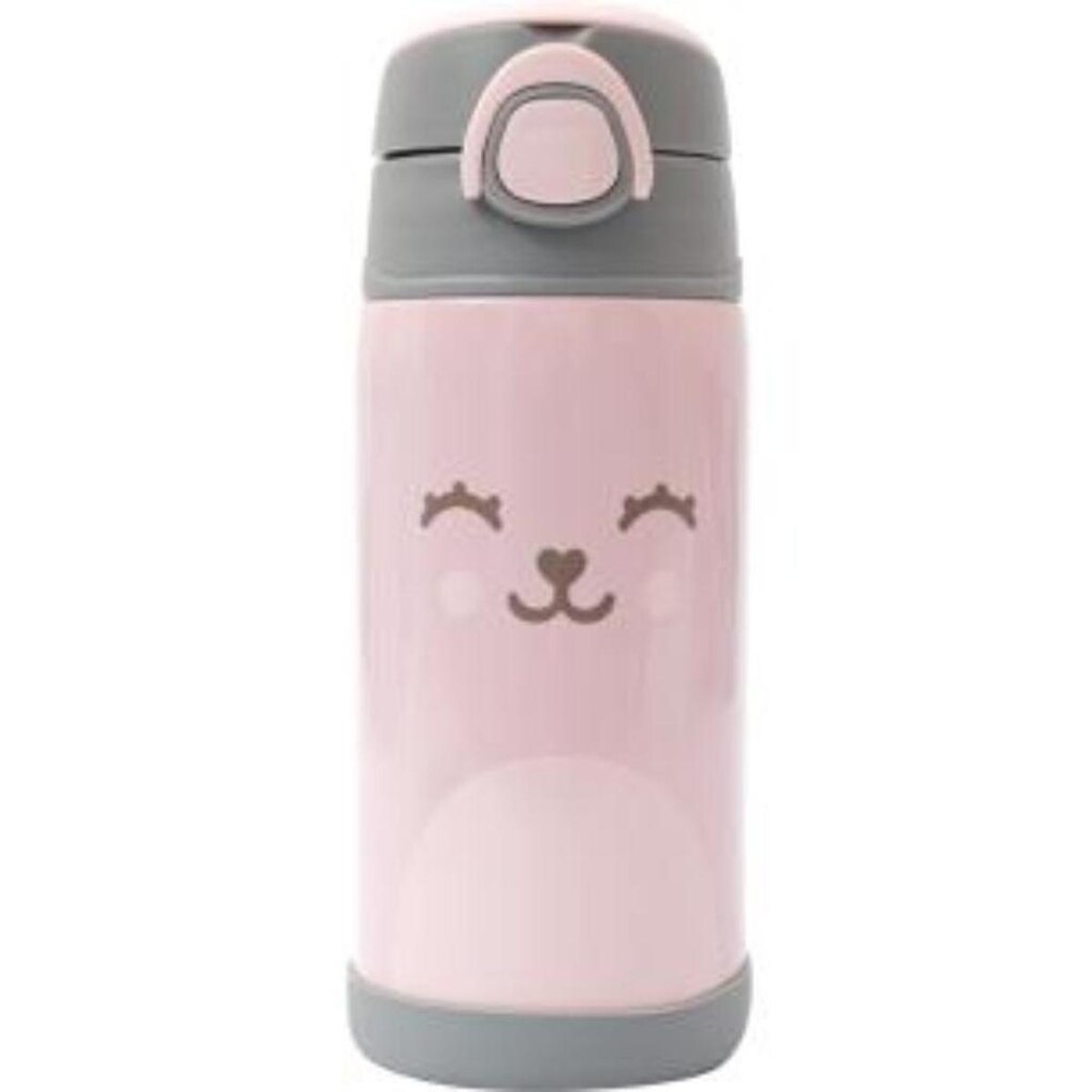 Copo Térmico Duplo Com Canudo 400Ml Gumy-Rosa Buba Baby