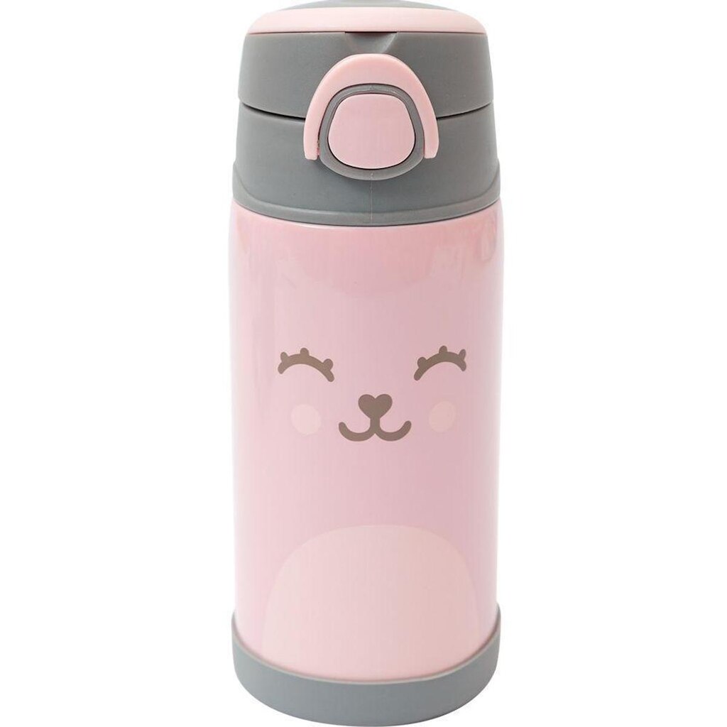 Copo Térmico Duplo Com Canudo Gumy Rosa Buba