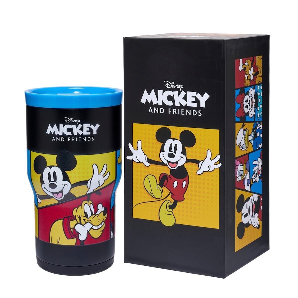 Copo Térmico Mickey Mouse And Frinds 532ML Inox com Canudo - Bebidas Quentes/Fria