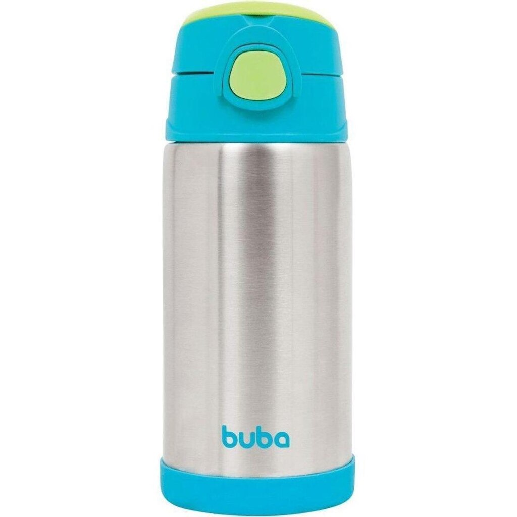Copo Térmico Parede Dupla Com Canudo Buba Azul