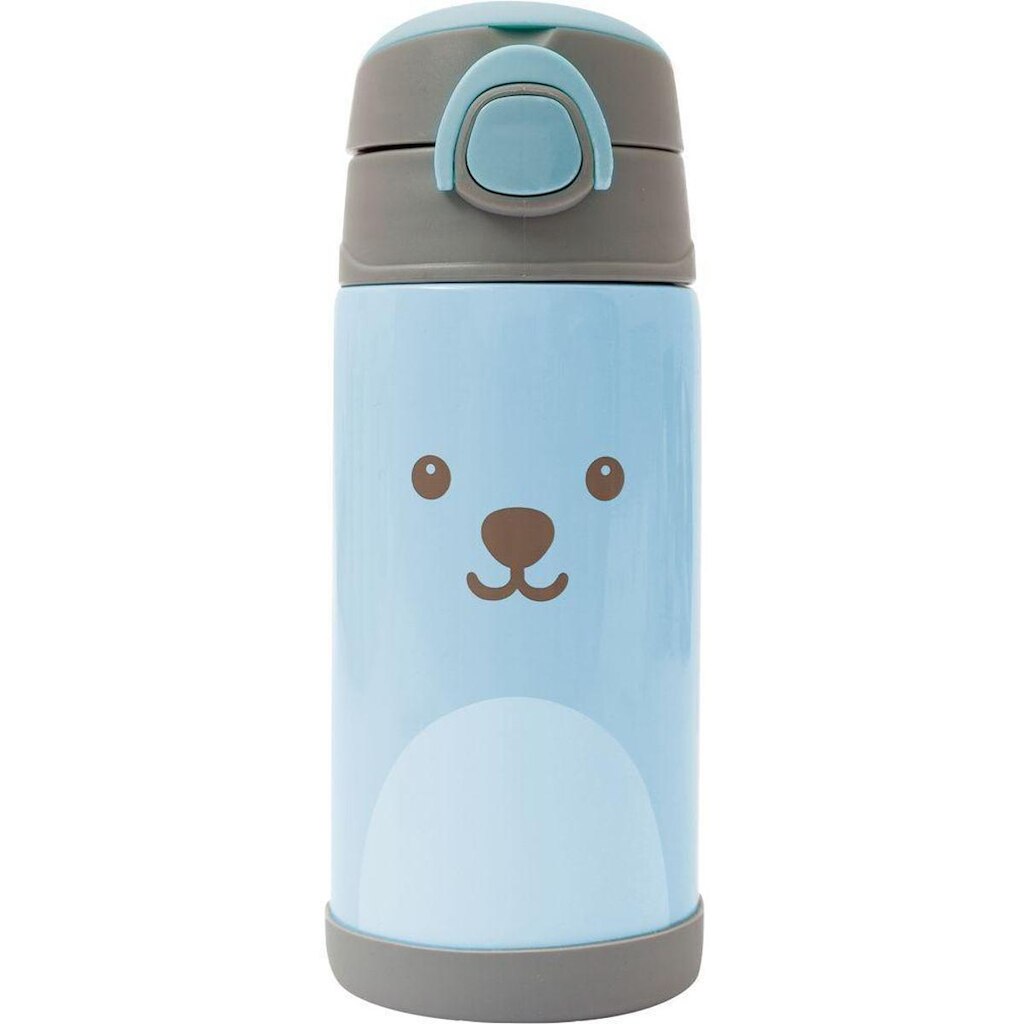 Copo Térmico Parede Dupla Com Canudo Gumy Azul Buba