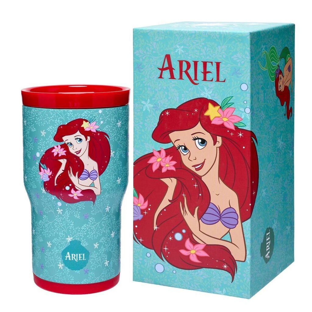Copo Térmico Princesa Ariel 532ML Inox com Canudo - Bebidas Quentes/Fria