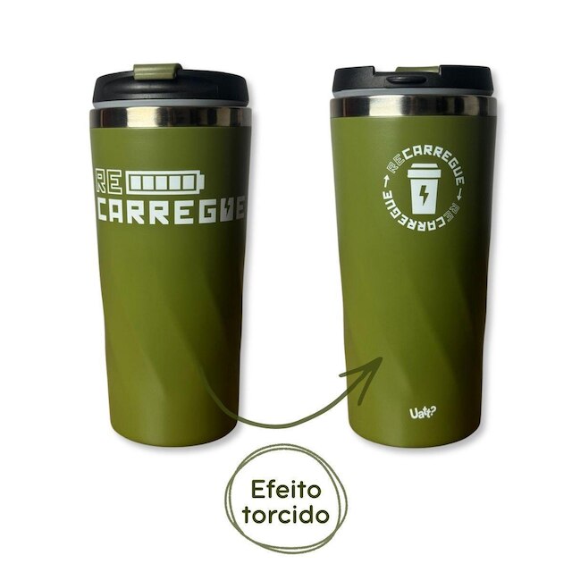 Copo Térmico Torcido Recarregue Garrafa 450ml quente e frio