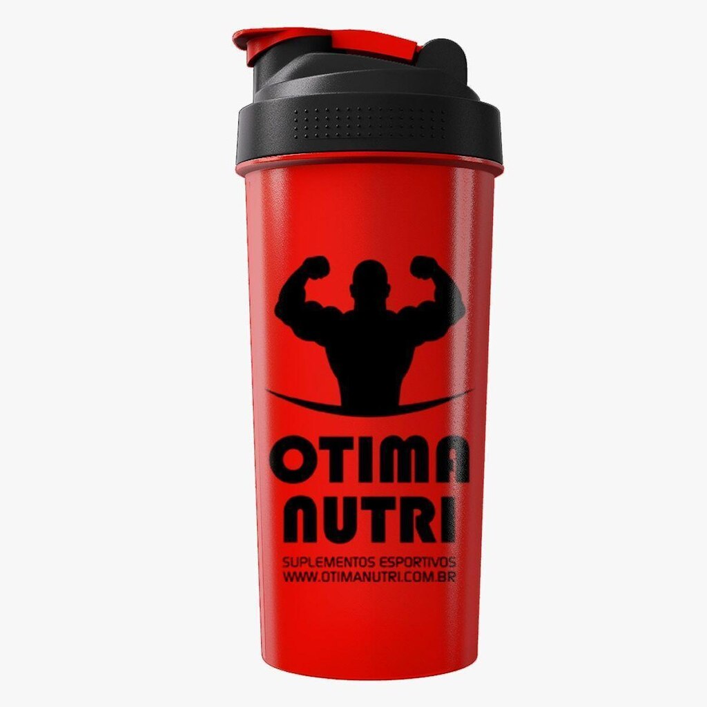 Coqueteleira 600ml Vermelha e Preto - OtimaNutri