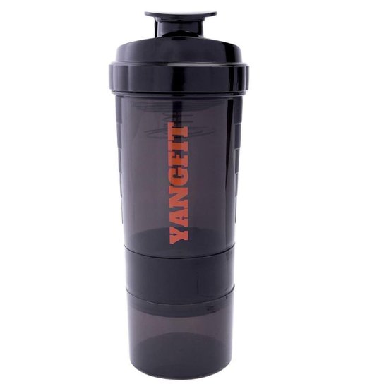 Coqueteleira Academia Shaker com Divisórias Yangfit - Preto Menor preço em Coqueteleira Academia Shaker com Divisórias Yangfit - Preto