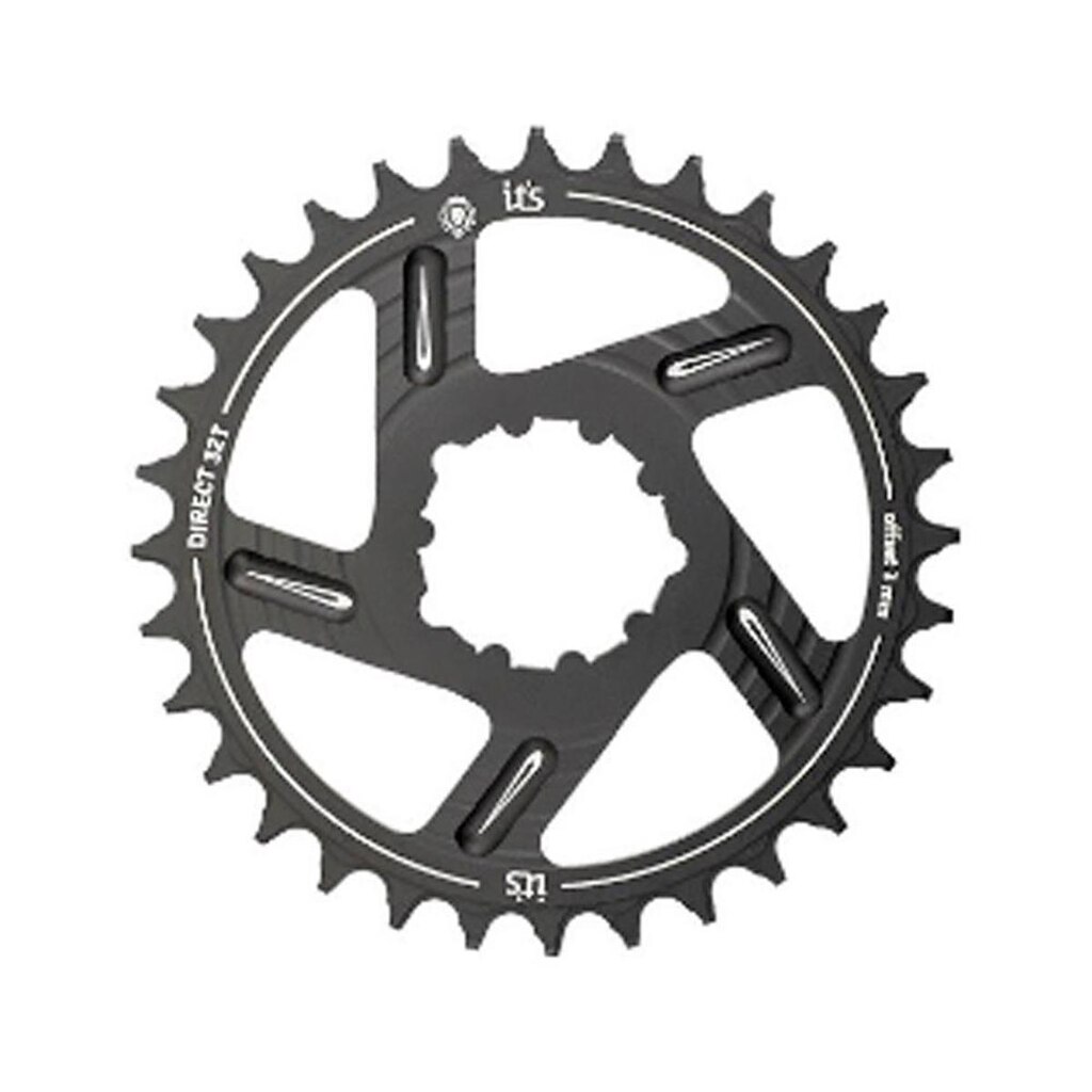 Coroa Ictus Direct offset 3MM 32t preta para pedivela sram