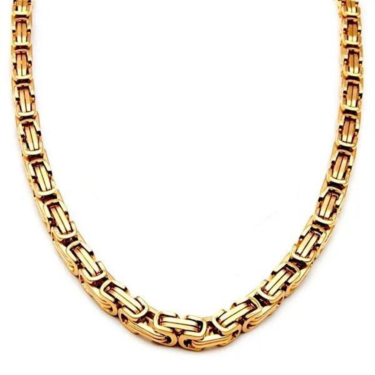 Corrente Banho Ouro 18k Rapper Aço Inox R:1081 - Dourado | Netshoes