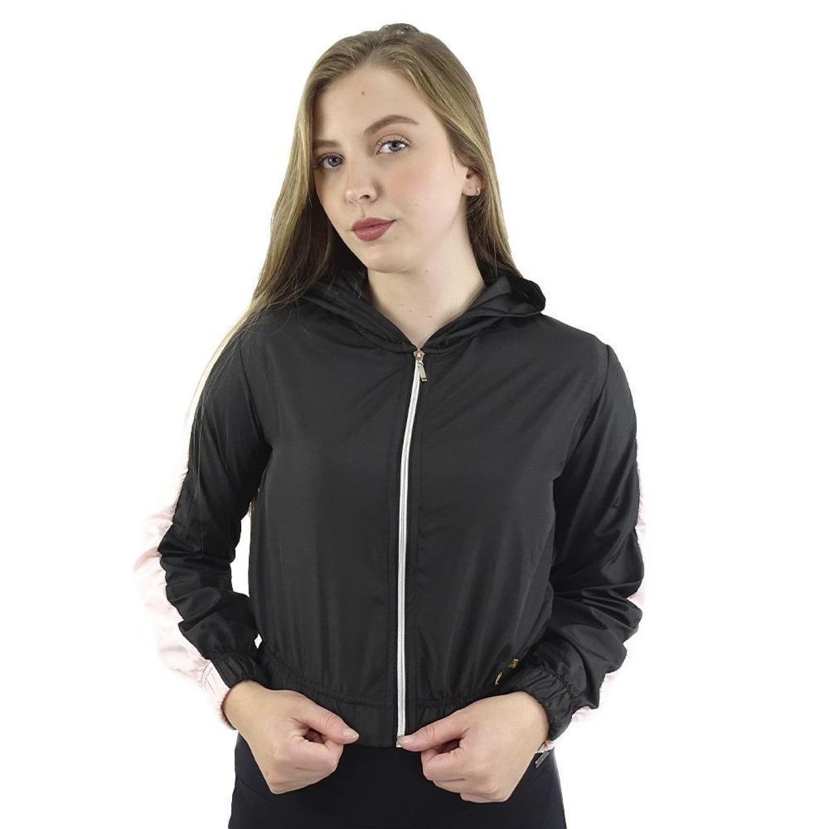 Corta Vento Bright Girls Curta Manga Dual Color B2273 Preto