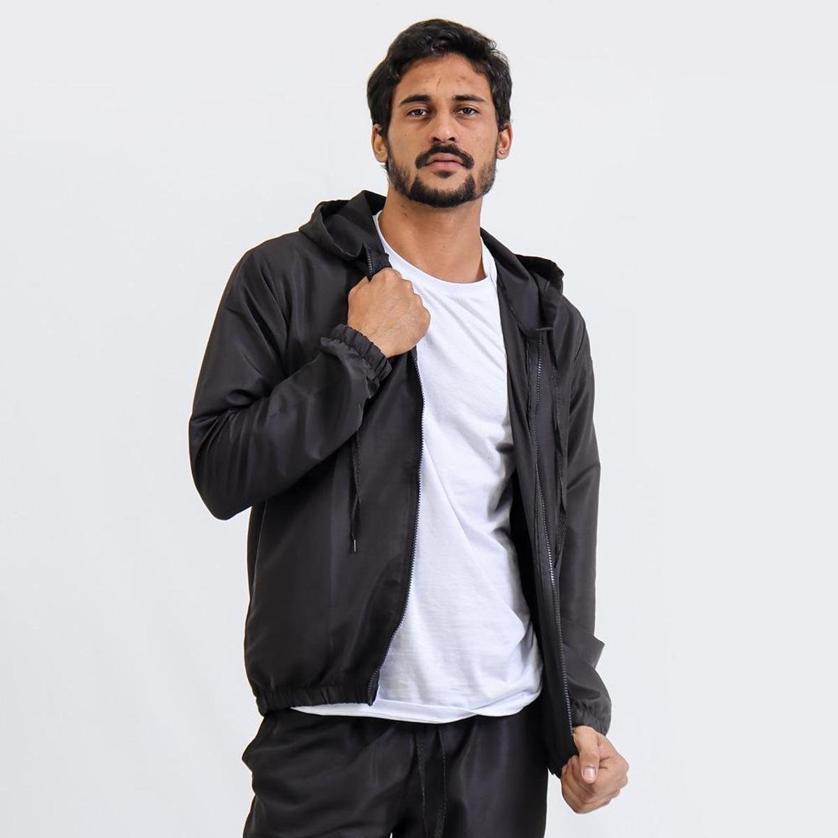 Corta Vento Masculino Blusa Com capuz para treinos caminhada exercícios Menor preço em Corta Vento Masculino Blusa Com capuz para treinos caminhada exercícios