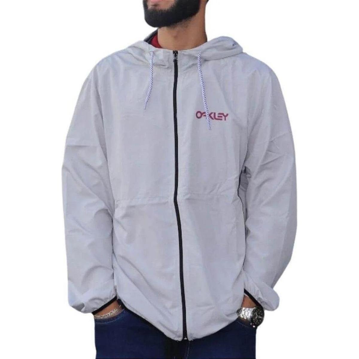 Jaqueta Corta Corta Vento Oakley Branca Refletivo Oakley Corta