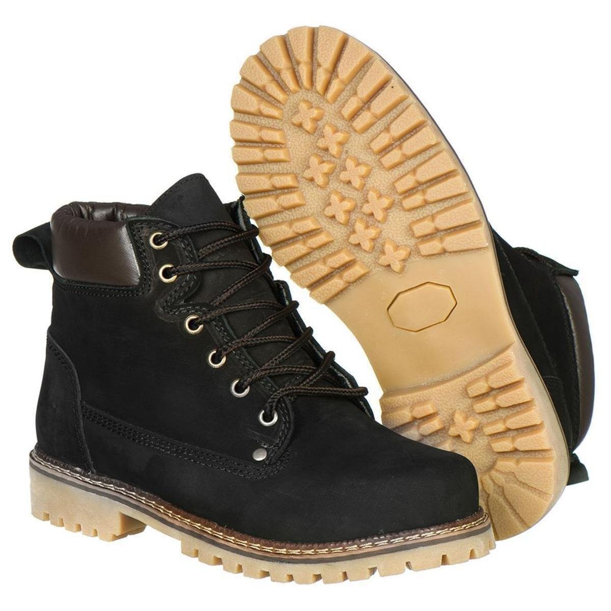 Coturno Accona Cano Alto Em Couro Nobuck Preto Netshoes