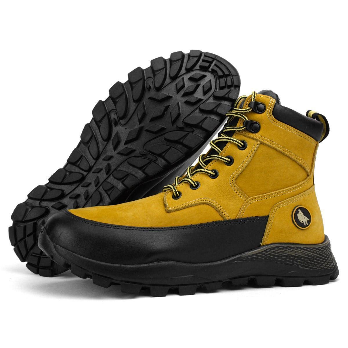Coturno Adventure Couro Masculino Cano Médio Alta Performance Trakking Trilha Caminhada Mostarda Menor preço em Coturno Adventure Couro Masculino Cano Médio Alta Performance Trakking Trilha Caminhada Mostarda