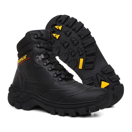 Coturno Bota Masculina Adventure Anti-derrapante Resistente CAT - Preto Menor preço em Coturno Bota Masculina Adventure Anti-derrapante Resistente CAT - Preto