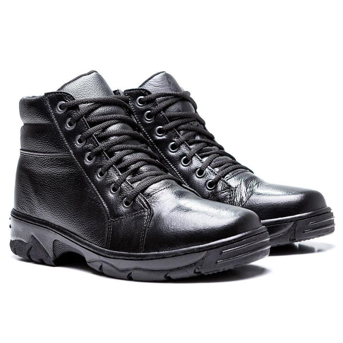 Coturno Bota Segurança Couro Preto Menor preço em Coturno Bota Segurança Couro Preto