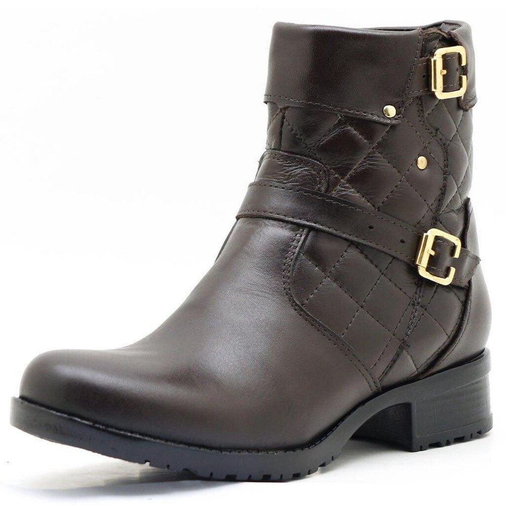 COTURNO FEMININO ATRON FLEX COURO 9109 KM CAFÉ