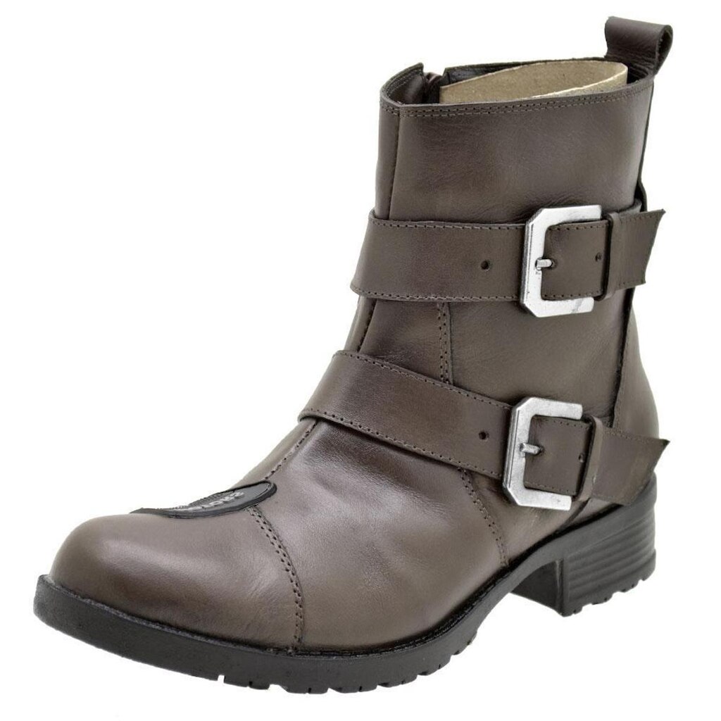 Coturno feminino cano baixo 15cm de zíper com fivelas semi-impermeável - Atron Shoes