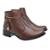 Coturno Feminino Casual Botinha Inverno Com Zíper Lateral - Marrom
