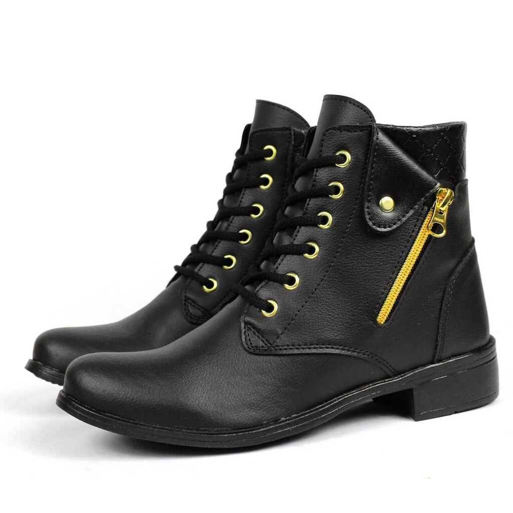 Coturno Feminino Casual Confortável Cano Curto Com Cadarço