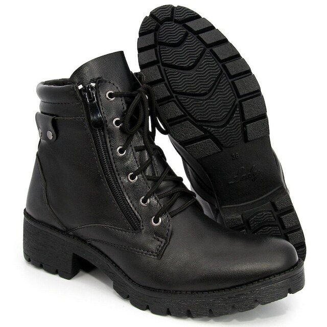 Coturno Feminino Conforto Flex Couro Macio