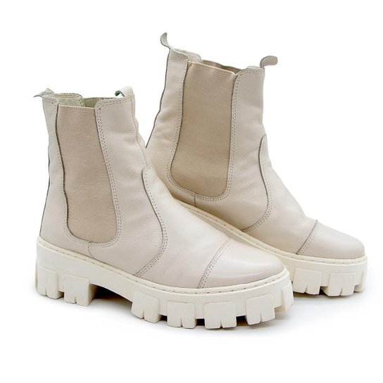 Coturno Feminino em Couro Bota