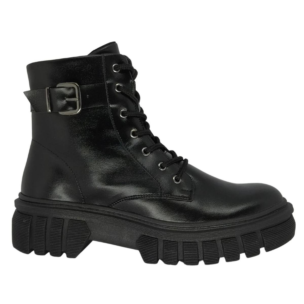 Catuno Coturno Feminino Napa Salto Baixo Tratorado Felina 17010 - Preto | Netshoes