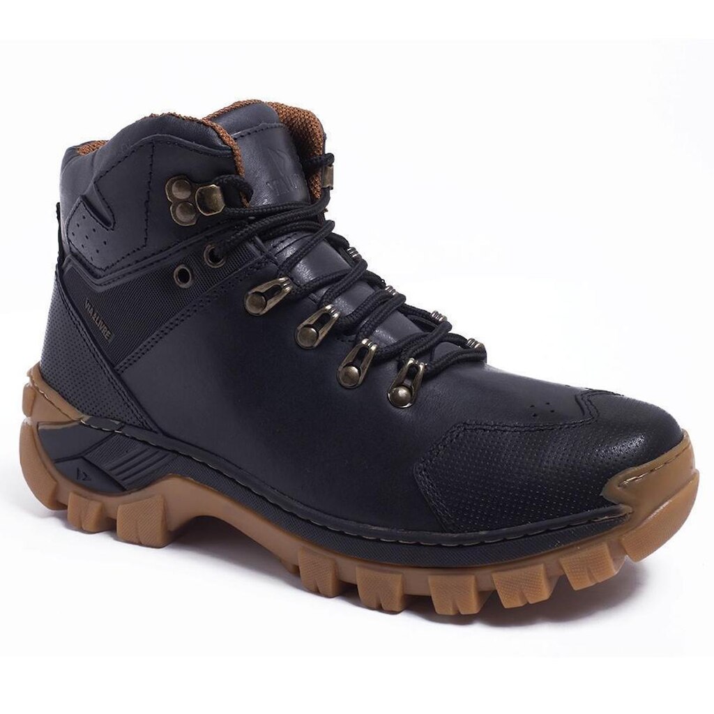 Coturno Masculino Bota Couro Legítimo Trilha Adventure Com C.A