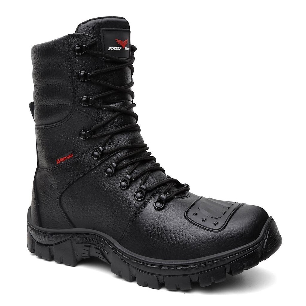 Coturno Masculino Bota Trilha Trabalho Motocross Couro Legitimo