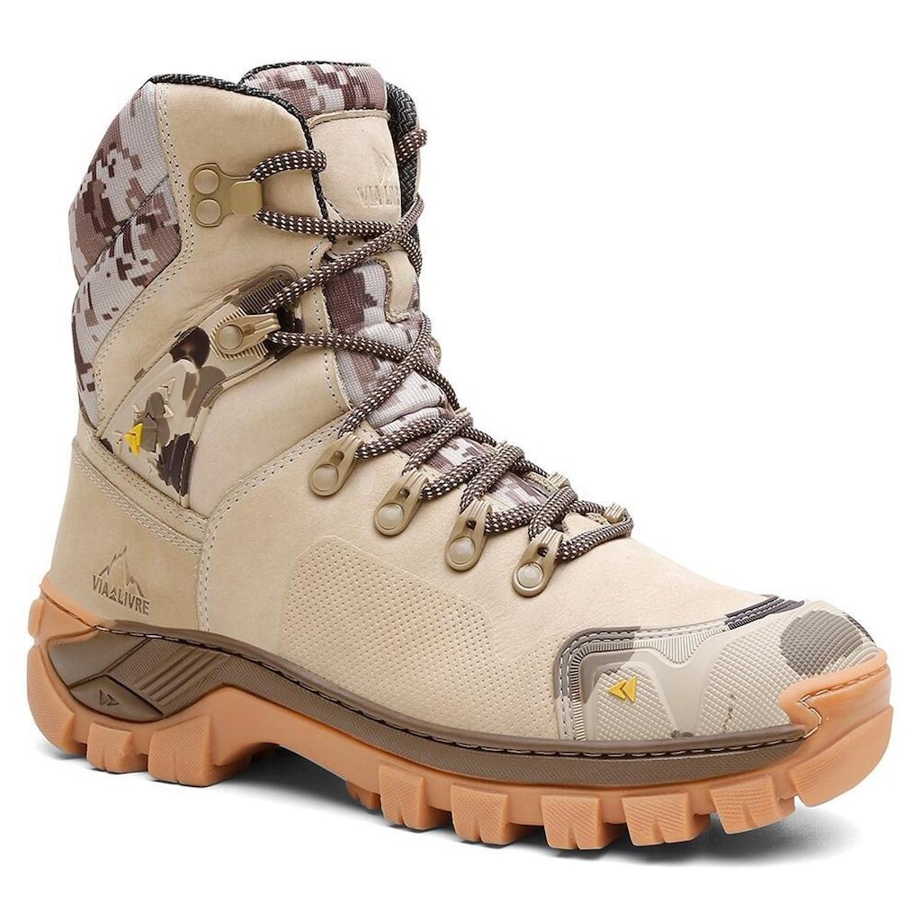 Coturno Masculino Cano Longo Couro Legítimo Militar Reforçada CA