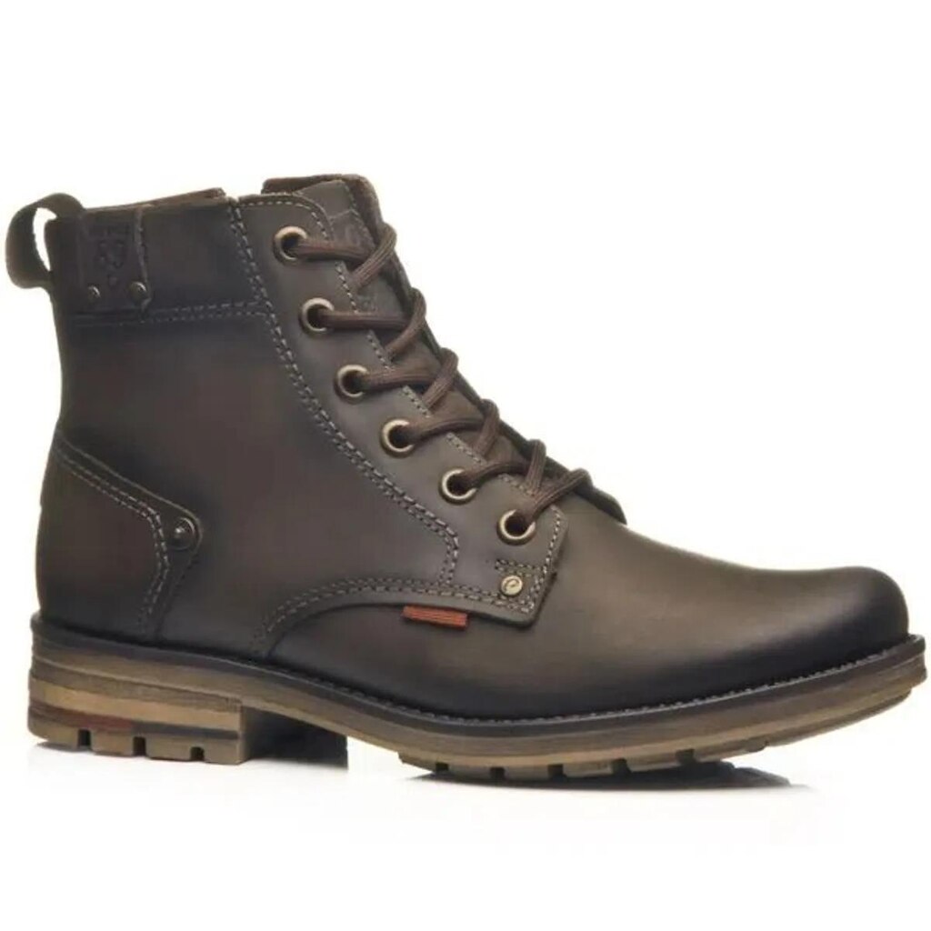 Coturno Masculino Casual em Couro Bico Redondo Amortech Pegada 181305
