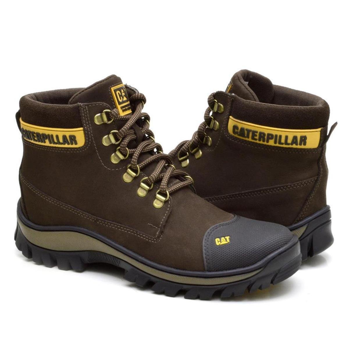 Coturno Masculino Cat Modelo 8000 Couro Legítimo Cafe Netshoes