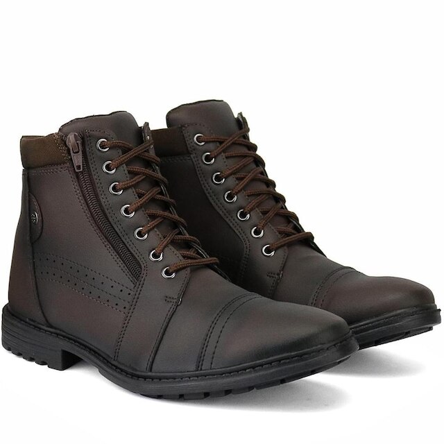 Coturno Masculino Com Zíper Lateral