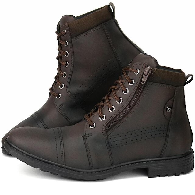 Coturno Masculino Com Zíper Lateral