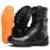 Coturno Masculino Tênis Bota Militar Tática Couro Impermeável com Zíper - Preto