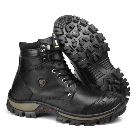 Coturno Masculino Tratorado Antiderrapante Bota Adventure - Preto Menor preço em Coturno Masculino Tratorado Antiderrapante Bota Adventure - Preto