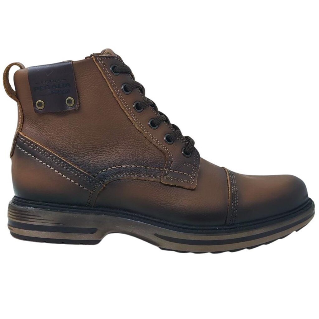 Coturno Pegada Casual Em Couro Com Zíper Masculino