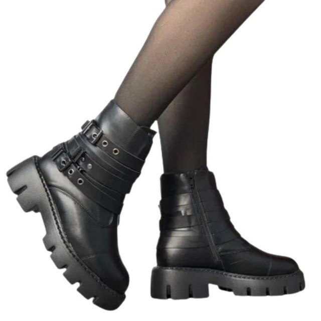 Coturno Ramarim Cano Curto Preto Casual