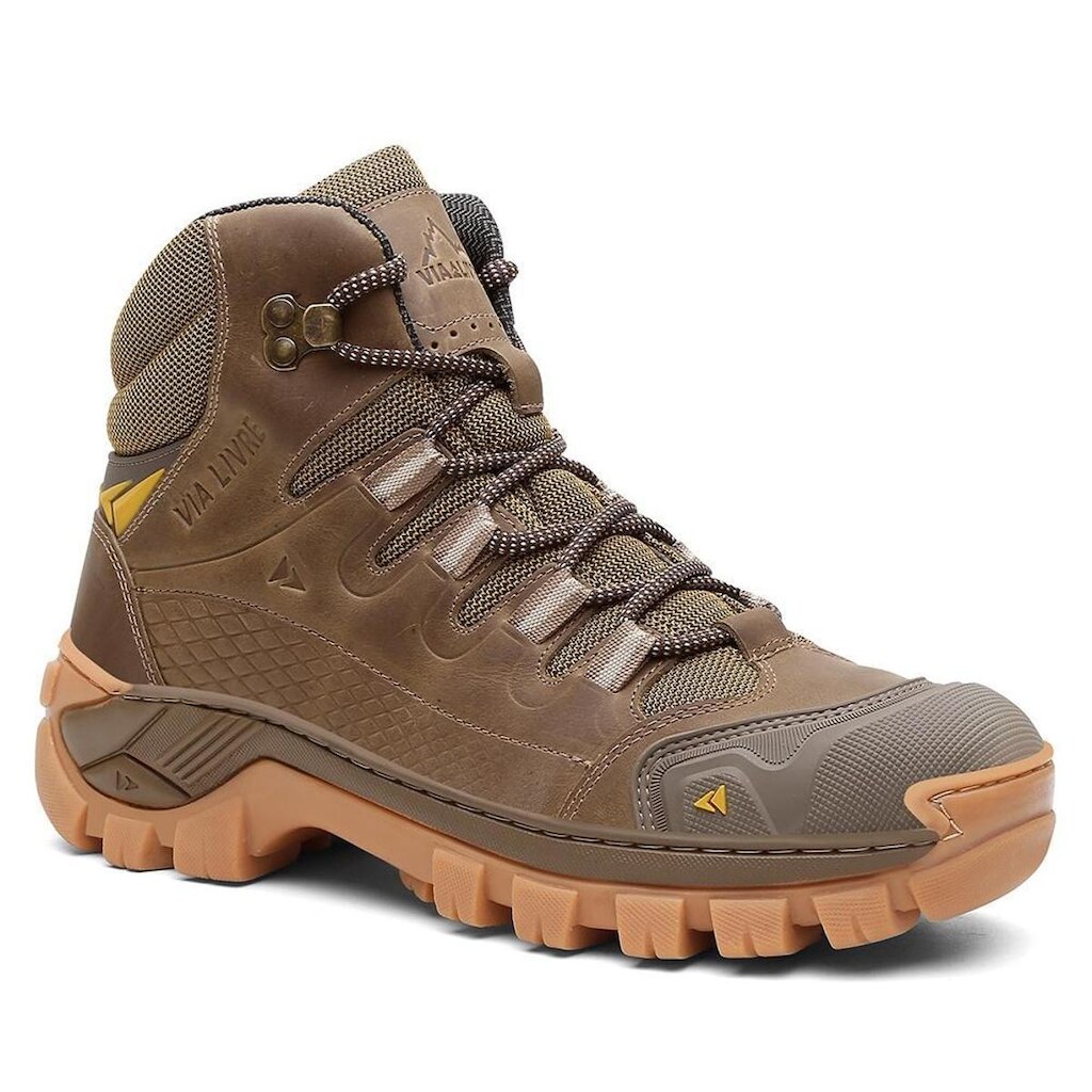 Coturno Resistente Bota De Couro Masculina Antiderrapante C.A