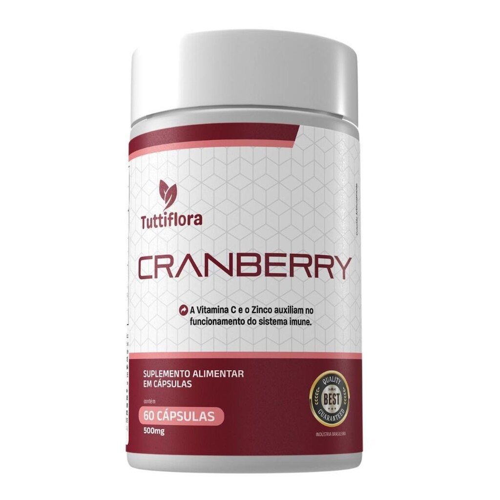 Cranberry (+Vitamina C e Zinco) 60 Cápsulas Tuttiflora