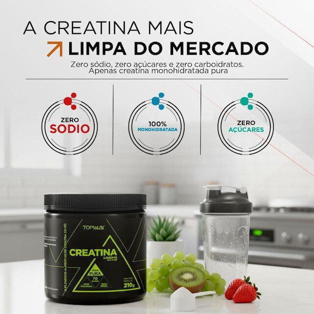 Creatina 100% Pura Monohidratada 210G Topway Sabor Neutro