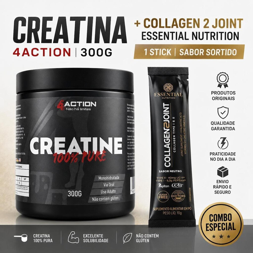 Creatina 300g 4Action + Collagen 2 Joint Essential Nutrition