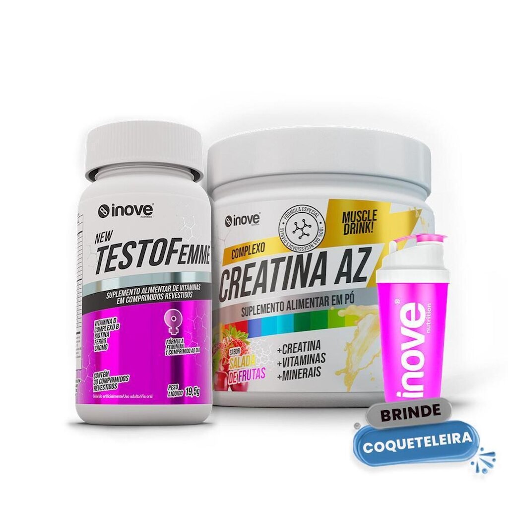 CREATINA AZ - TESTOFEMME - GANHE COQUETELEIRA