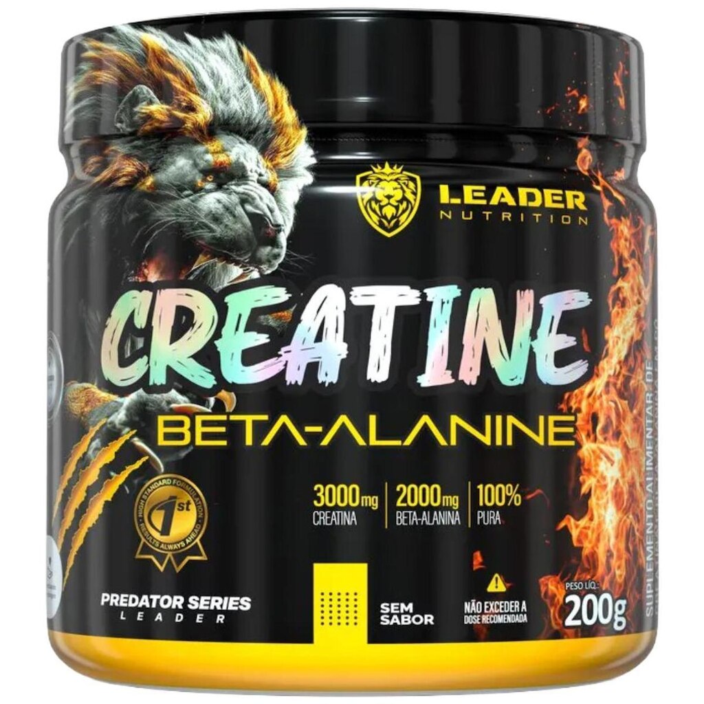Creatina Beta Alanina 200g Sem Sabor Leader Nutrition