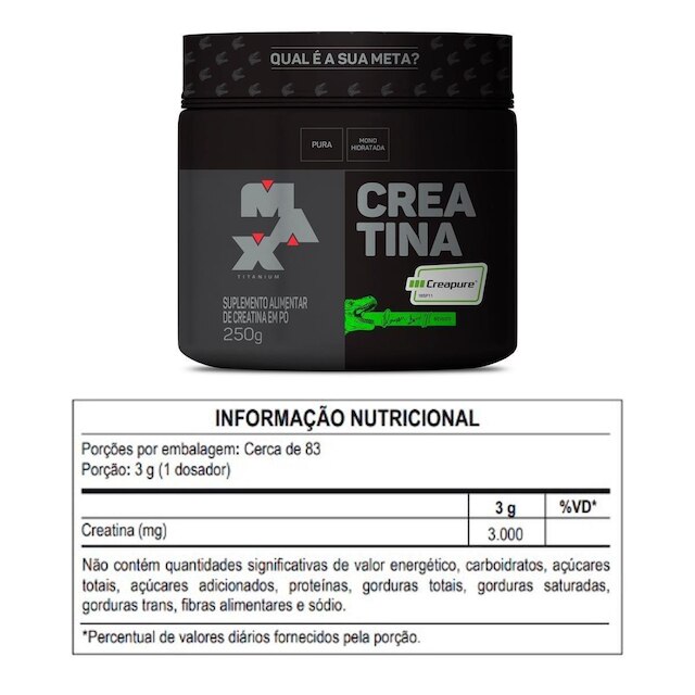 Creatina Creapure Linha Dino Pote 250g - Max Titanium
