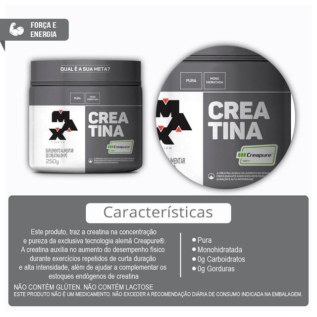 Creatina Creapure Pote 250g - Max Titanium