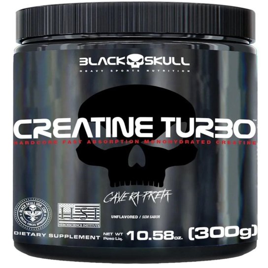 Creatina Creatine 300g Pote Monohidratada Caveira Preta - Black Skull Menor preço em Creatina Creatine 300g Pote Monohidratada Caveira Preta - Black Skull