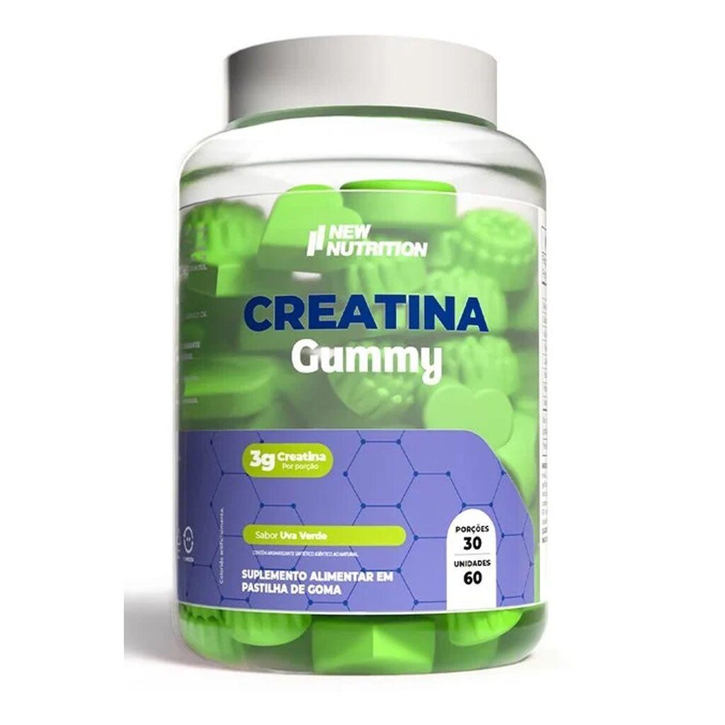 Creatina Gummy - 60 Gomas Uva Verde - Newnutrition