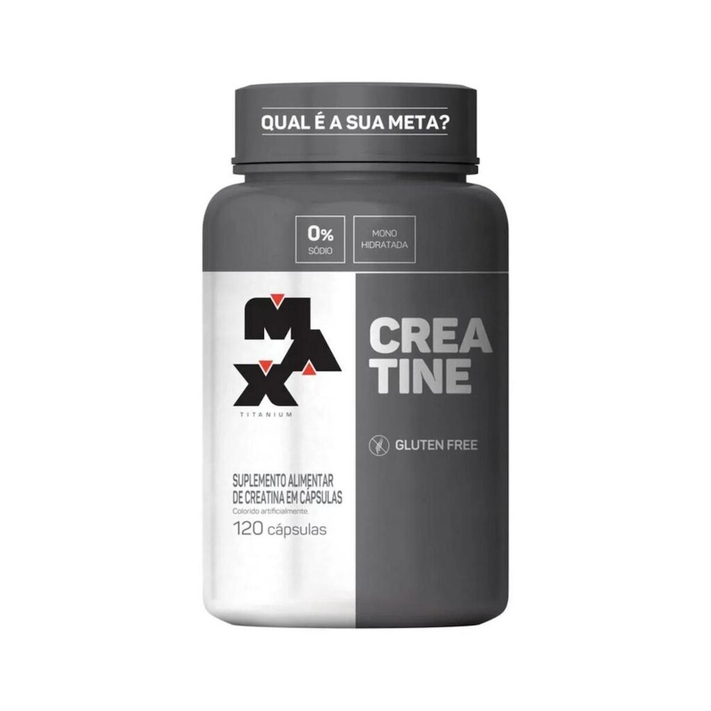 Creatina Monohidratada 100% Pura 120 Cápsulas Ganho Massa E Forç Max Titanium Suplemento Para Treino