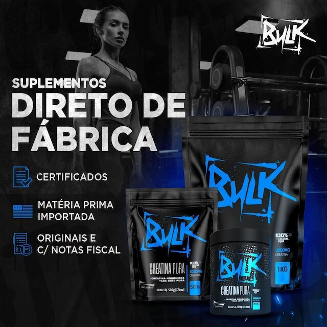 Creatina Monohidratada 100% Pura 1KG Bulk Suplementos